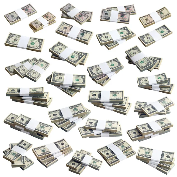 Beyaz Üzerine Izole Edilmiş Bir Deste Amerikan Doları Mükemmel Beyaz — Stok fotoğraf