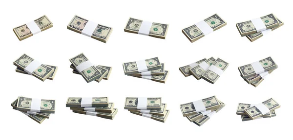 Beyaz Üzerine Izole Edilmiş Bir Deste Amerikan Doları Mükemmel Beyaz — Stok fotoğraf