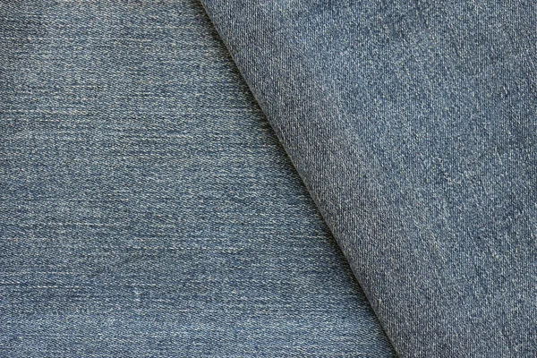 深蓝色斜纹棉布的详细抽象纹理 旧斜纹棉布长裤面料的背景图像 — 图库照片