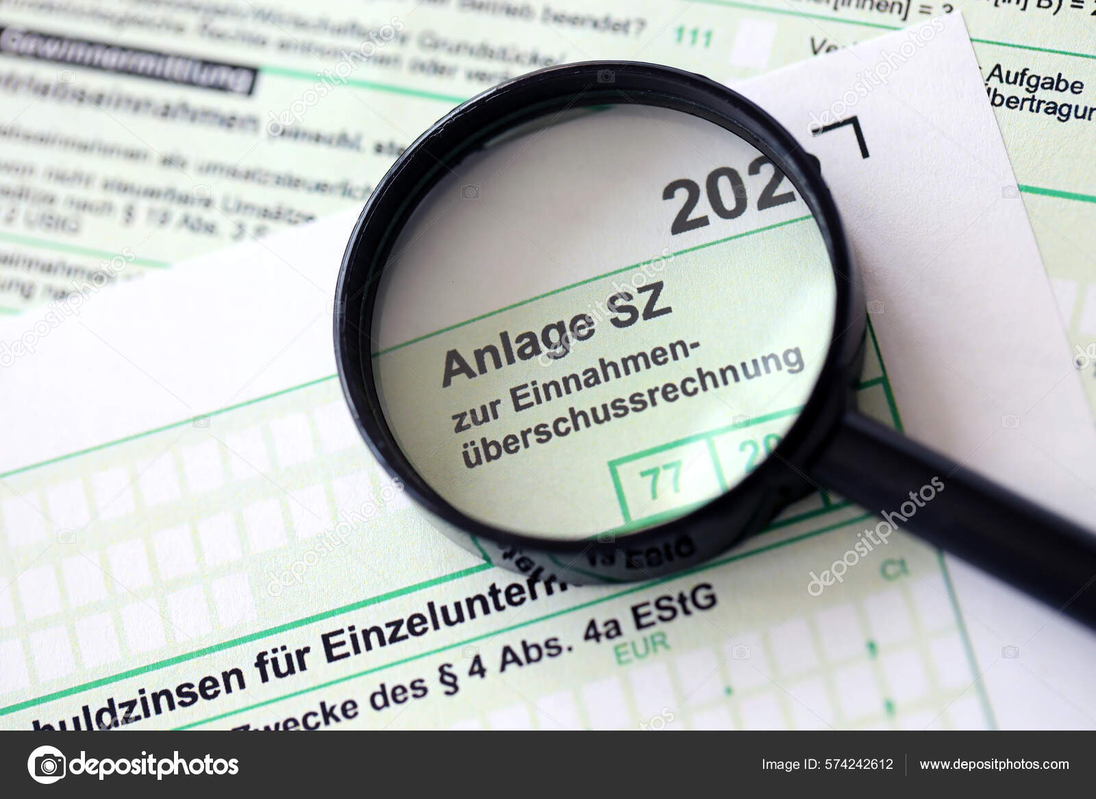 Anlage German 2022 Non Deductible Debt Interest Form Close Concept