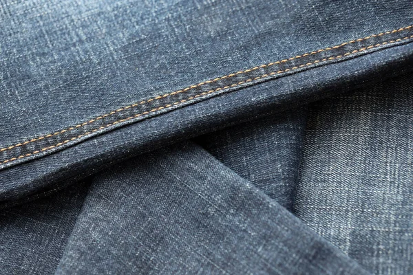 Detaillierte Abstrakte Textur Aus Dunkelblauem Denimstoff Hintergrundbild Alter Gebrauchter Jeanshosen — Stockfoto