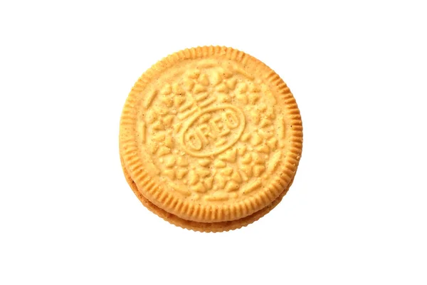 Ternopil Ukraine Mei 2022 Oreo Gouden Krokant Koekje Witte Achtergrond — Stockfoto