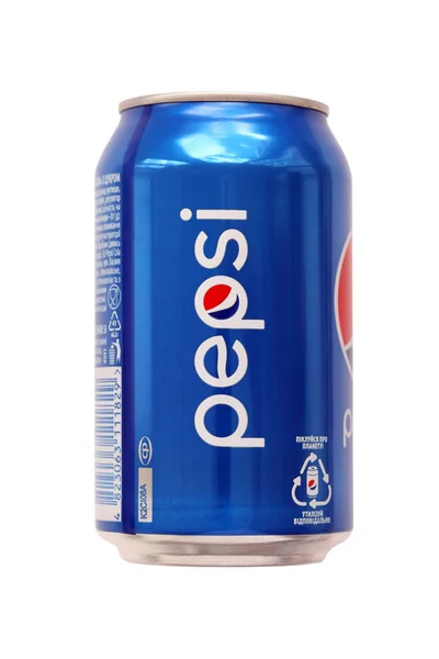 Ternopil Ukraine May 2022 Cold Pepsi Drink Can White Background — Photo