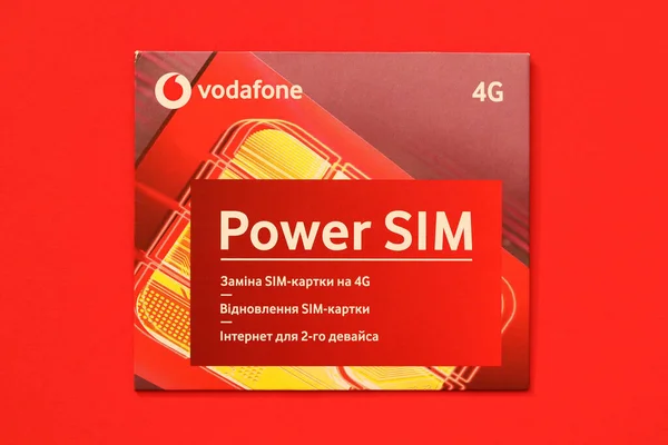 Ternopil Ukraine July 2022 Vodafone Power Sim Mobile Card Vodafone — стокове фото