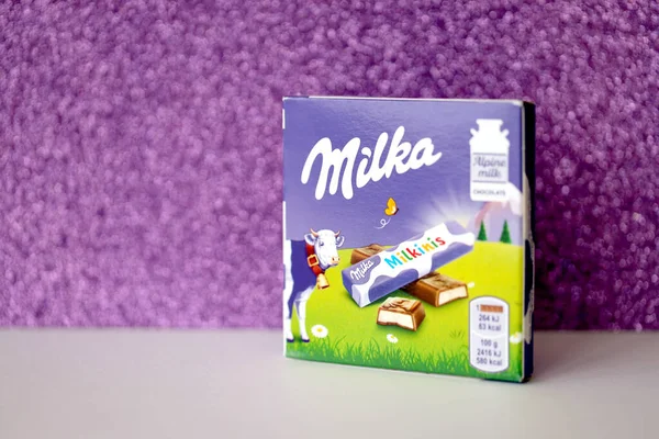 Ternopil Ukraine Juni 2022 Milka Milkinis Kleine Packung Mit Schokoriegeln — Stockfoto