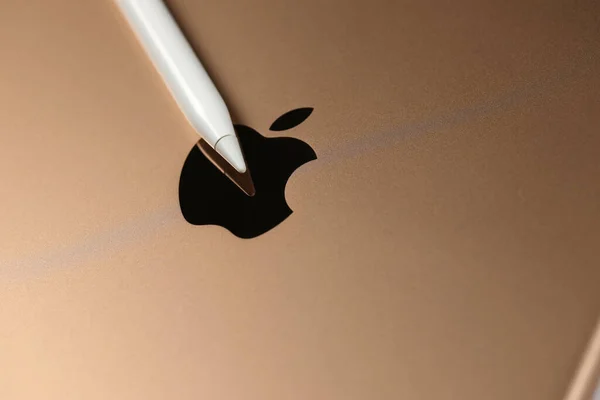 Kharkiv Ukraine Tammikuu 2021 Apple Pencil Upouusi Apple Ipad Kultainen — kuvapankkivalokuva