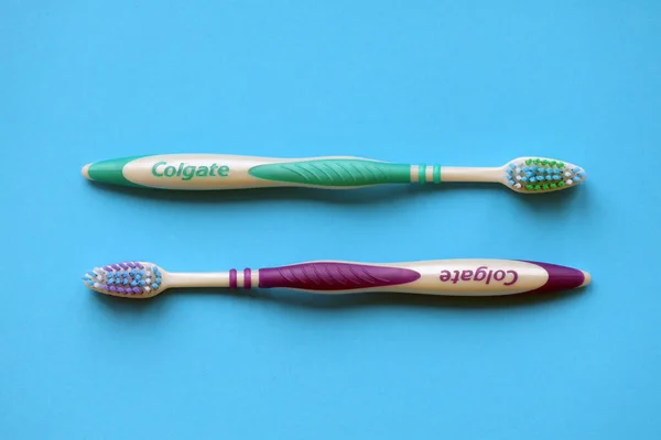 Ternopil Ukraine June 2022 Colgate Toothbrushes Brand Oral Hygiene Products — Stock Photo, Image