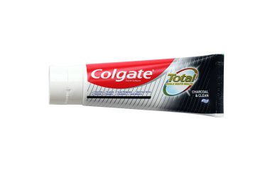 TERNOPIL, UKRAINE - JUNE 23, 2022: Colgate toothpaste, a brand of oral hygiene products manufactured by American consumer-goods company Colgate-Palmolive headquartered on NYC