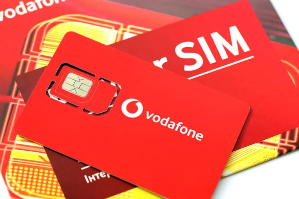 Ternopil Ukraine July 2022 Vodafone Power Sim Mobile Card Vodafone — стокове фото