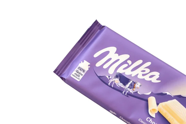 Ternopil Ukraine Juni 2022 Milka Tafel Weißer Schokolade Milka Ist — Stockfoto
