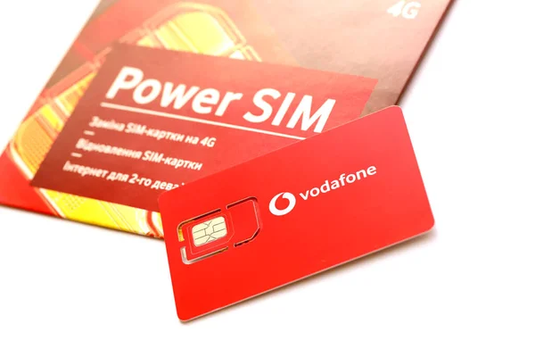 Ternopil Ukraine July 2022 Vodafone Power Sim Mobile Card Vodafone — стокове фото