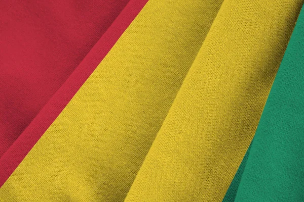 Guinea Flagge Mit Großen Falten Die Aus Nächster Nähe Unter — Stockfoto