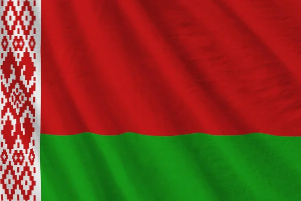 Belarus Flag Big Folds Waving Close Studio Light Indoors Official — Stock Photo, Image