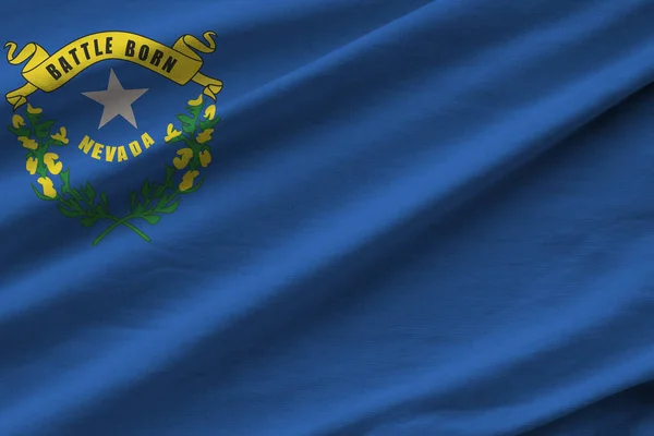Nevada Eua Bandeira Estado Com Grandes Dobras Acenando Perto Sob — Fotografia de Stock