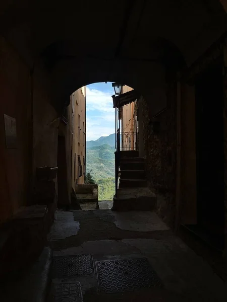 Middeleeuws Dorp Klampend Dorp Perinaldo Aan Ligurische Rivièra Italië — Stockfoto