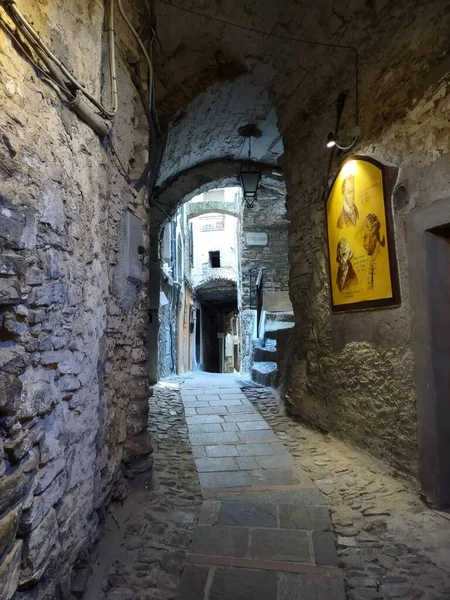 Medeltida Byn Klängande Byn Perinaldo Liguriska Rivieran Italien — Stockfoto