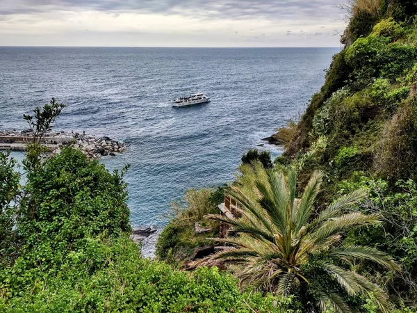 Costa Delle Cinque Terre Con Suoi Borghi Natura Italia Durante — Foto Stock