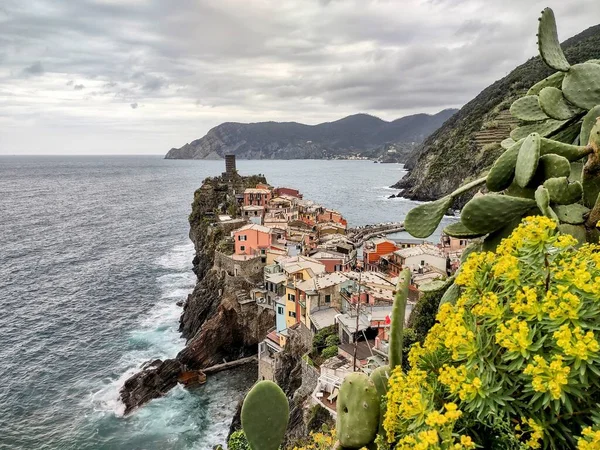 Côté Mer Des Cinque Terre Avec Ses Villages Nature Italie — Photo