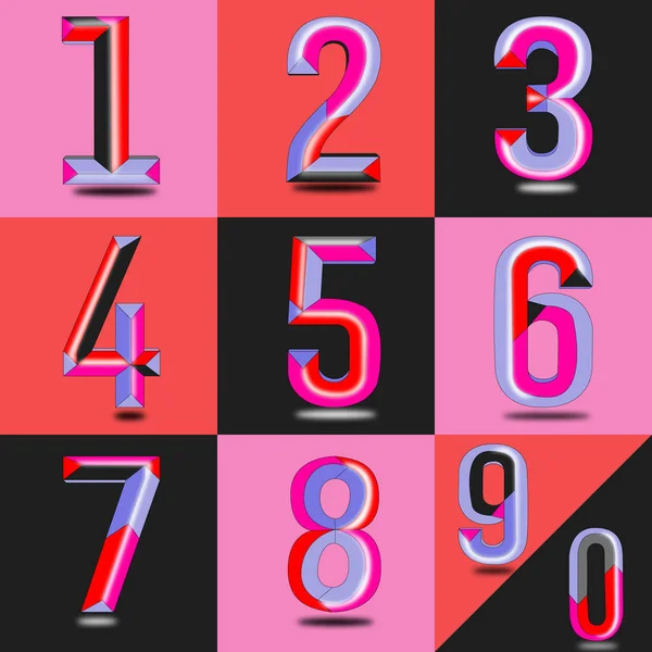 Set Numbers Contemporary Style — Stock Vector