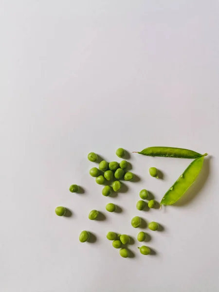 Frische Grüne Erbsen Foto Mit Freiem Platz — Stockfoto