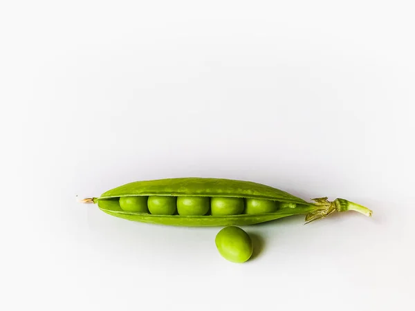 Frische Grüne Erbsen Foto Mit Freiem Platz — Stockfoto