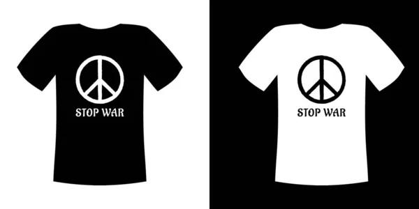 Arrêtez Guerre Dans Conception Shirt Noir Blanc Couleur Shirt — Image vectorielle