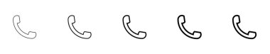 Uygulama veya web sitesi simgesi için ince ile kalın arasında telefon simgesi