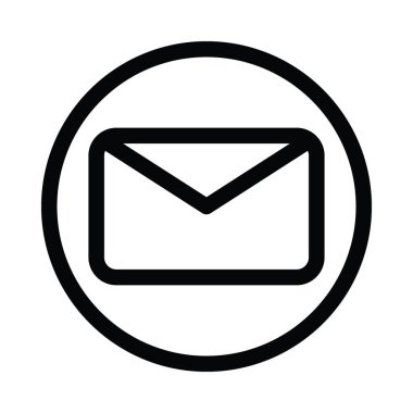 İzole edilmiş çember şekilli vektör e- posta simgesi