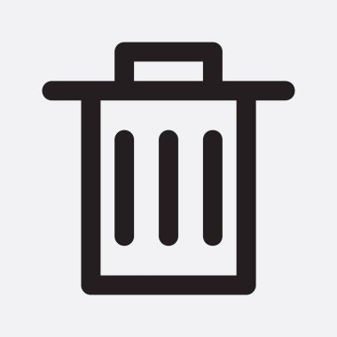 Web sitesi veya uygulama simgesi tasarımı için siyah renkli çöp simgesini sil