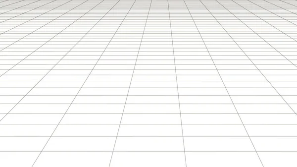 Vektör perspektifi örgüsü. Tel çerçeve beyaz ufuk 3D örgü. Perspektif ızgara arkaplan dokusu.