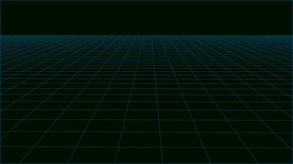 Vektör perspektifi örgüsü. Tel çerçeve beyaz ufuk 3D örgü. Perspektif koyu şebeke arkaplan dokusu.