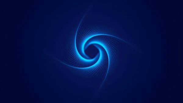 Parlak parçacıkların hareketleriyle soyut bir arkaplan. Siber tünel. Hareketli noktalar. Gelecekçi sonsuz uzay arkaplanı. Soyut 3d portalı.