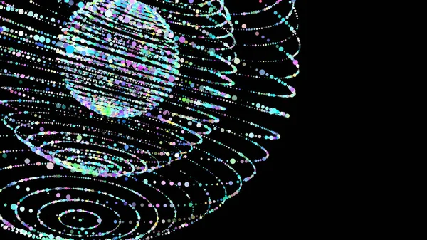 Noktaları birleştiren soyut 3D fütüristik küre. Noktalardan oluşan bir küre. Vektör küre şebekeleri. Küre teknolojik ızgara.