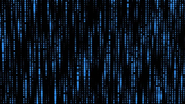 Vektör arkaplan matrisi. İkili kod. Siyah arka planda düşen mavi sayılar. Cyborg programlama ve hack konsepti.