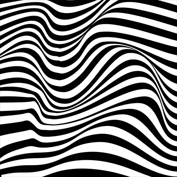 Ayrılmış çizgiler bir hareket yanılsamasıdır. Siyah ve beyaz şekilli dalgalı çizgiler. Vektör optik yanılsama.