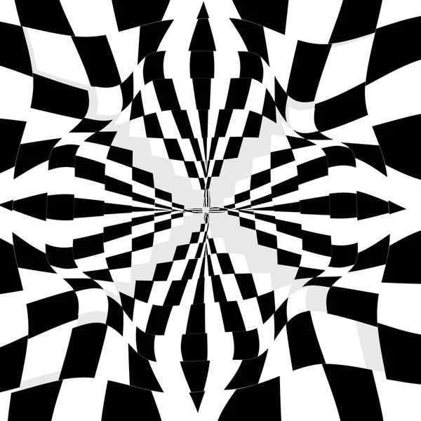扭曲的线条是运动的幻象 黑白图案波浪形线条 矢量光学错觉 — 图库矢量图片