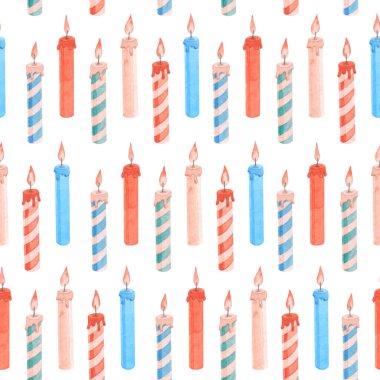 Suluboya Mutlu yıllar mumlu parti şablonu.