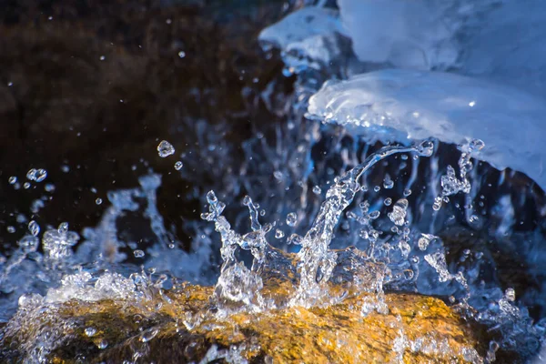 Splashing Water Ice River — Stock Photo, Image