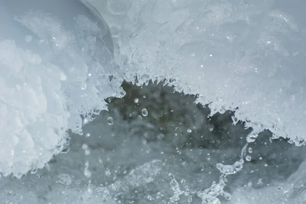 Ghiaccio Acqua Gocce Spruzzi Astrazioni Naturali — Foto Stock