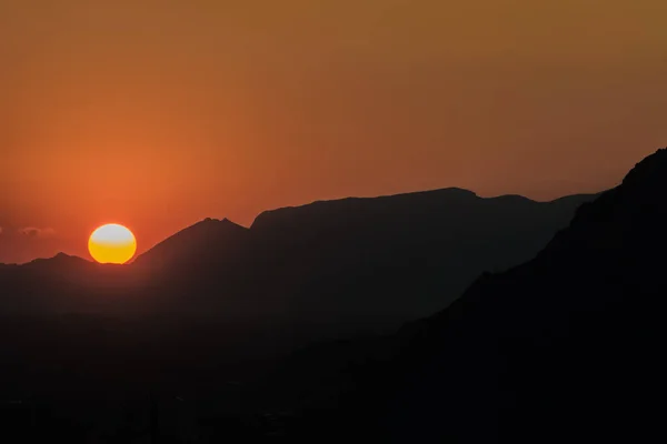 Západ Slunce Sulaimantoo Osh City Kyrgyzstán — Stock fotografie