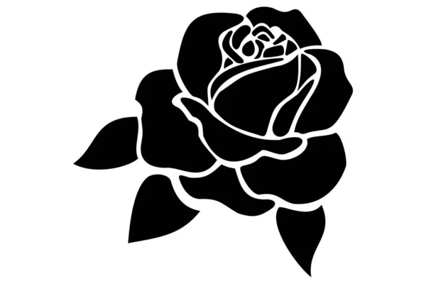 Silhouette Rose Flower Shape Icon — Fotografia de Stock