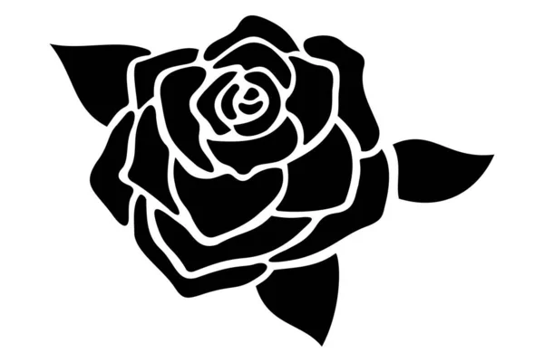Sylwetka Kwiatu Róży Kształcie Ikony — Zdjęcie stockowe