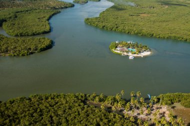 Brezilya 'da bir plajın havadan görünüşü 
