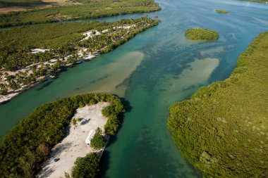 Brezilya 'da bir plajın havadan görünüşü 