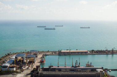 Brezilya 'da deniz manzaralı tekneler 