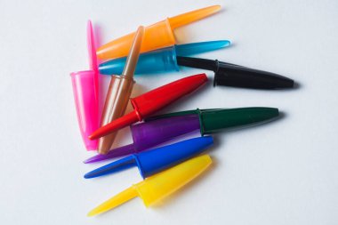 Mavi plastik tükenmez kalem. Yüksek kalite fotoğraf