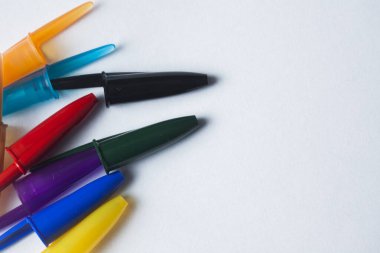 Mavi plastik tükenmez kalem. Yüksek kalite fotoğraf