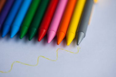 Renkli kalemler hala detaylar. Yüksek kalite fotoğraf