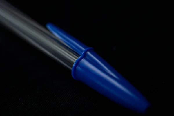 Bolígrafo Plástico Azul Foto Alta Calidad — Foto de Stock