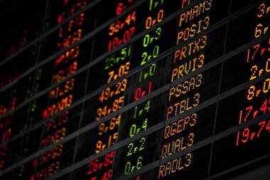 Gerçek canlı borsa borsa borsa sergi paneli. Yüksek kalite fotoğraf